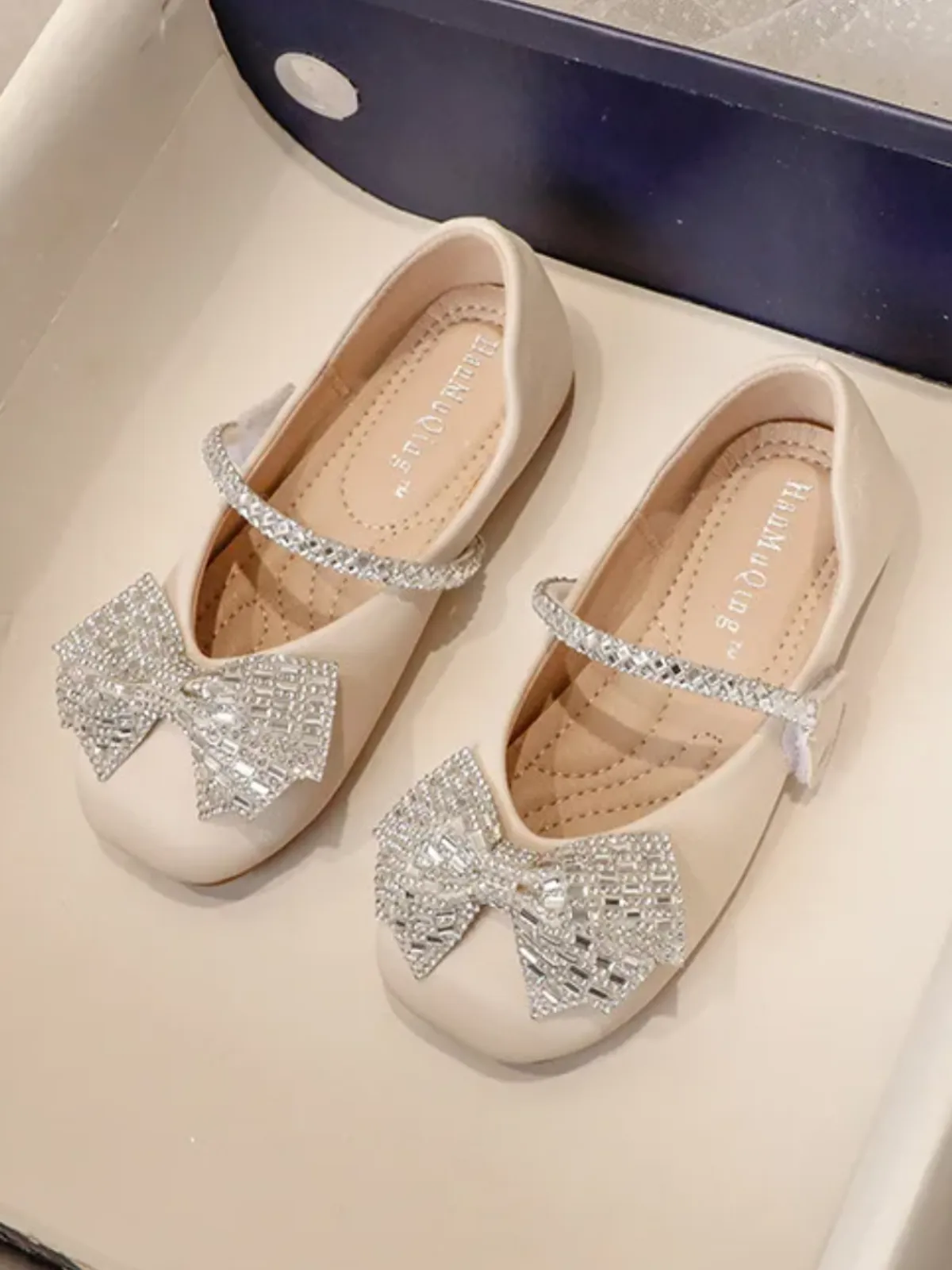 Mary Jane Princess Rhinestone Glitter Flats  by Liv and Mia