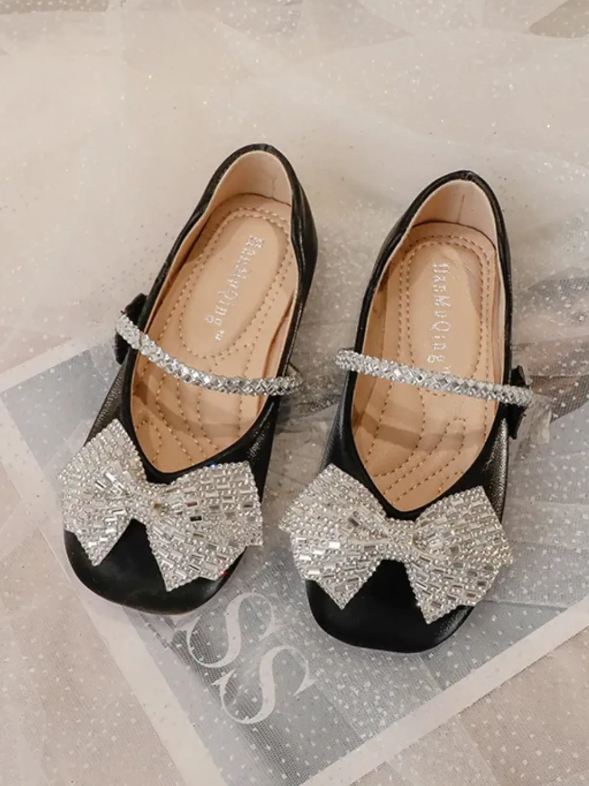 Mary Jane Princess Rhinestone Glitter Flats  by Liv and Mia