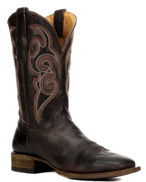 Mens Embroidered Boots - Chocolate