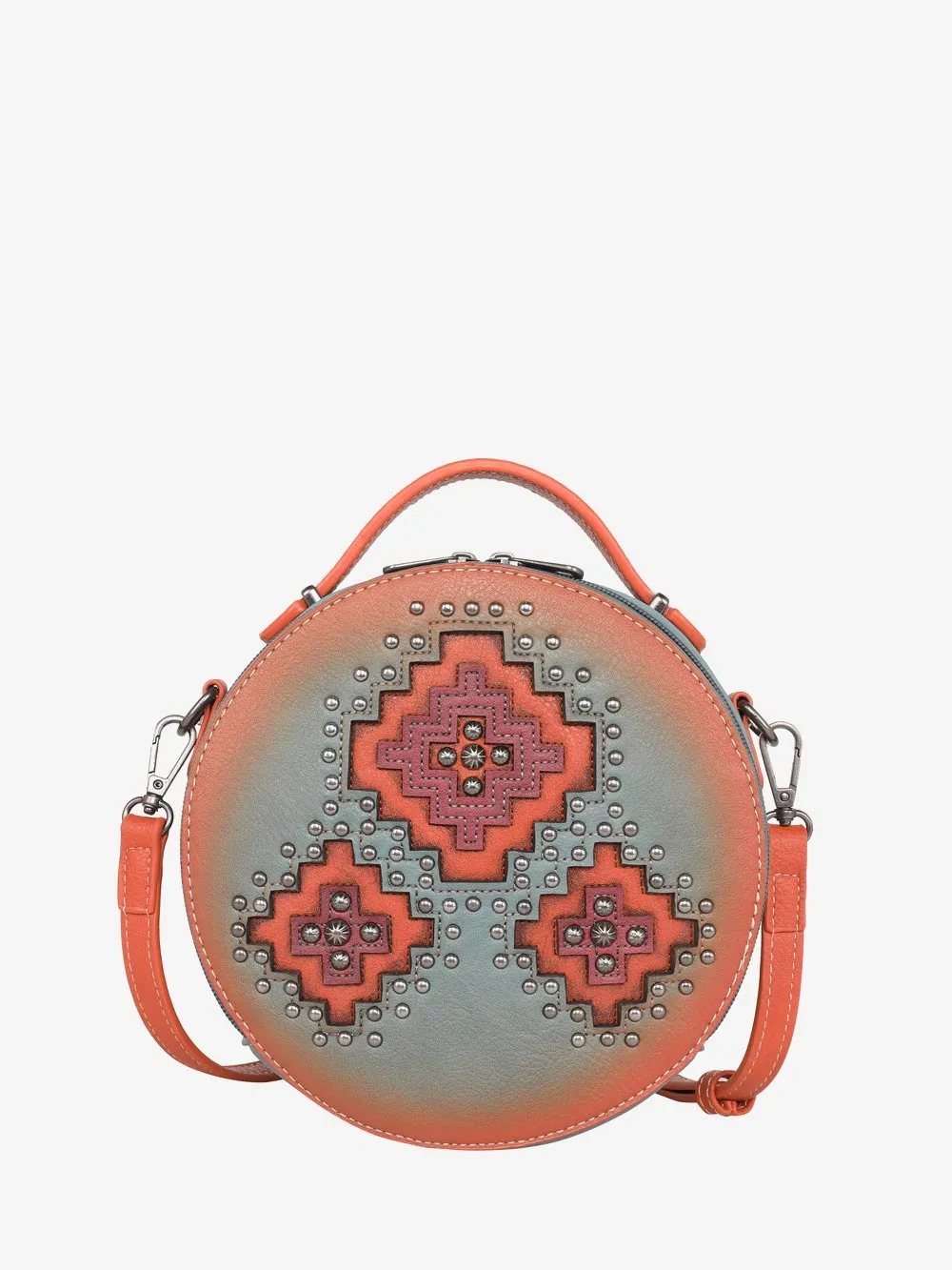 Montana West Cut-out Aztec Applique Crossbody Circle Bag