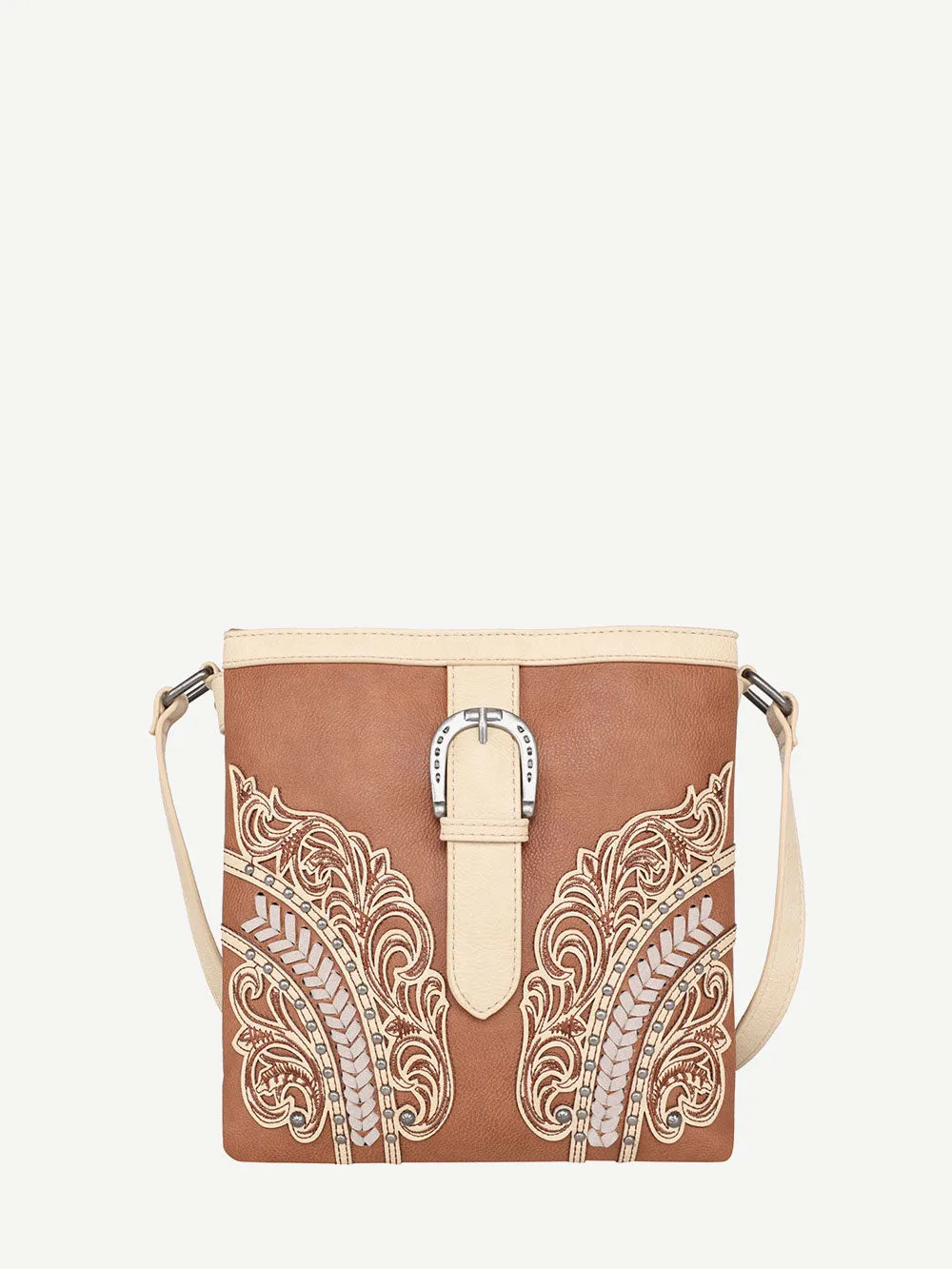 Montana West Cut-Out Floral Buckle Concealed Carry Crossbody