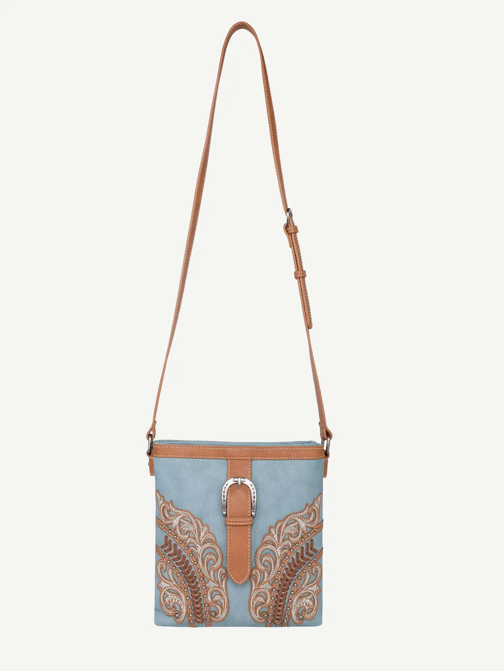 Montana West Cut-Out Floral Buckle Concealed Carry Crossbody