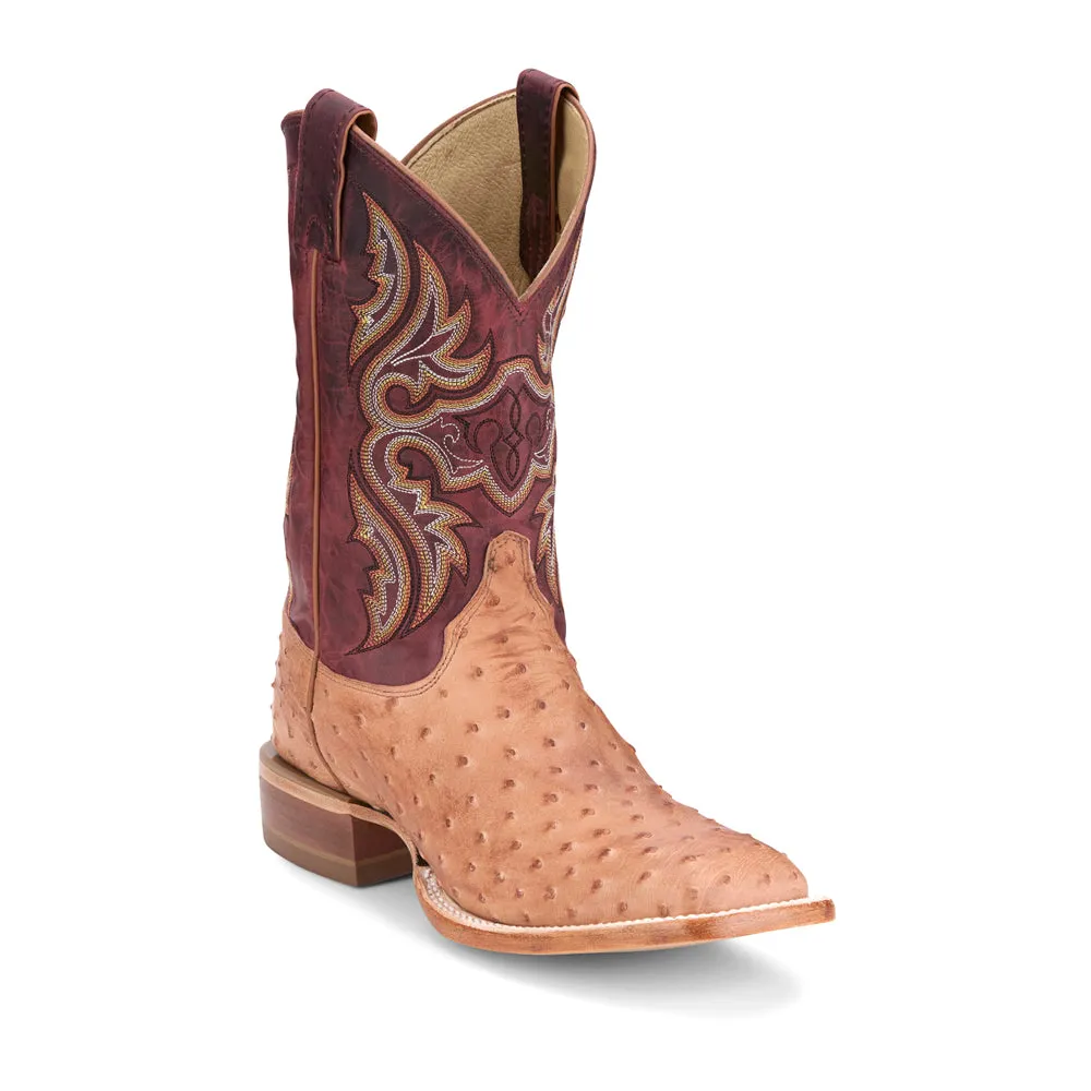 Moseley Ostrich Embroidered Square Toe Cowboy Boots