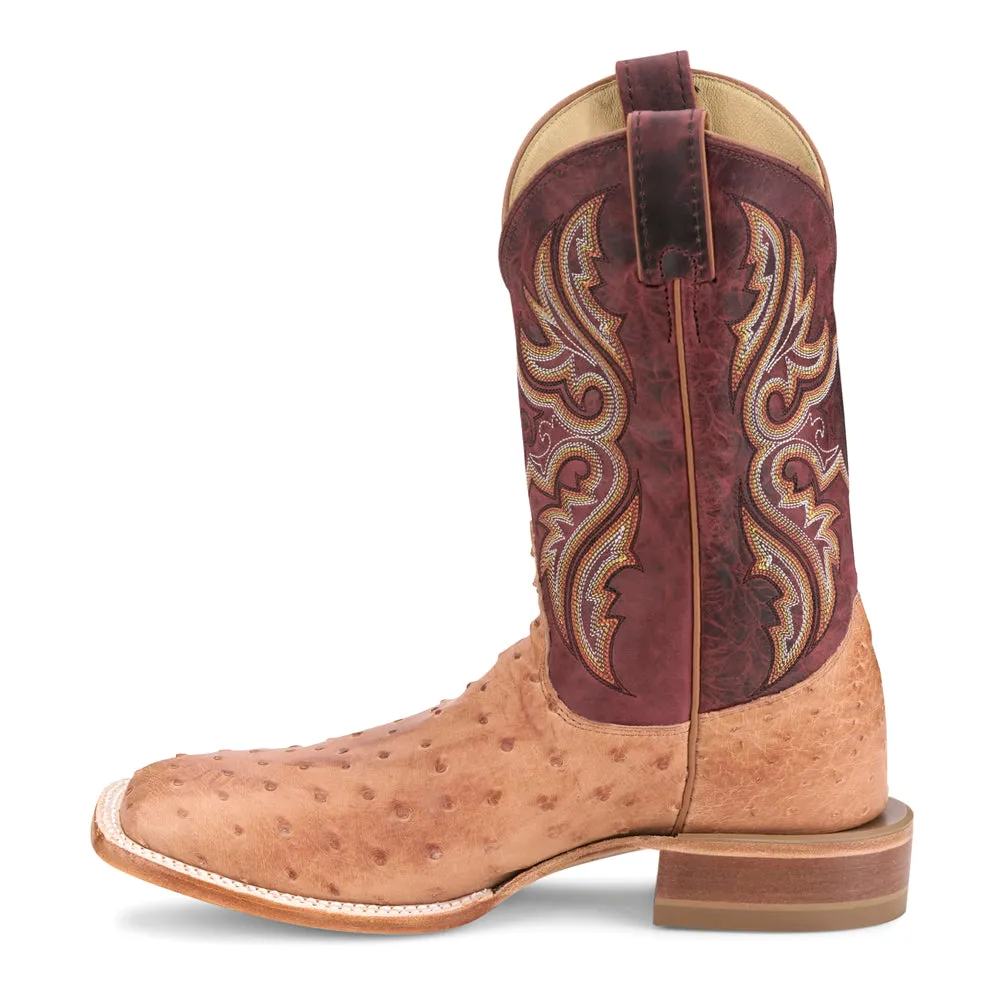 Moseley Ostrich Embroidered Square Toe Cowboy Boots