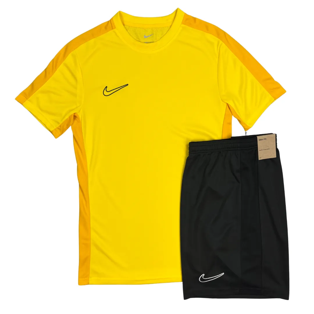 Nike Academy Drill Tshirt / Shorts Set - Yellow / Black