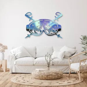 Northern Lights Ski Goggles - Metal Wall Art