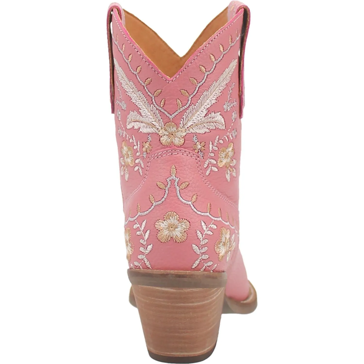 Online Exclusive | Dingo | Primrose Pink Leather Floral Stitch Bootie in Pink **PREORDER