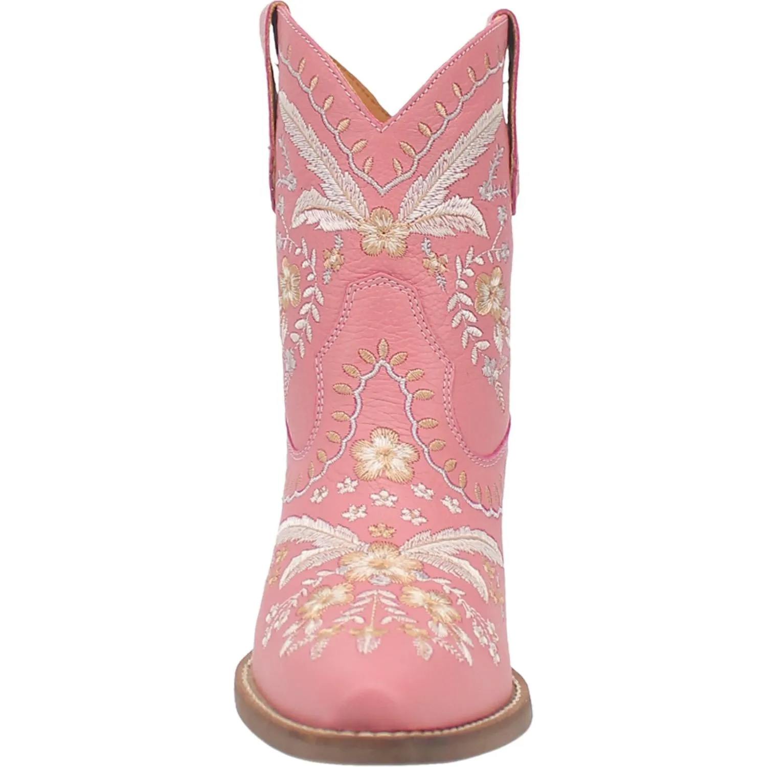 Online Exclusive | Dingo | Primrose Pink Leather Floral Stitch Bootie in Pink **PREORDER