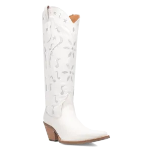 Online Exclusive | Dingo | Rhymin Leather Cowboy Boot in White **PREORDER