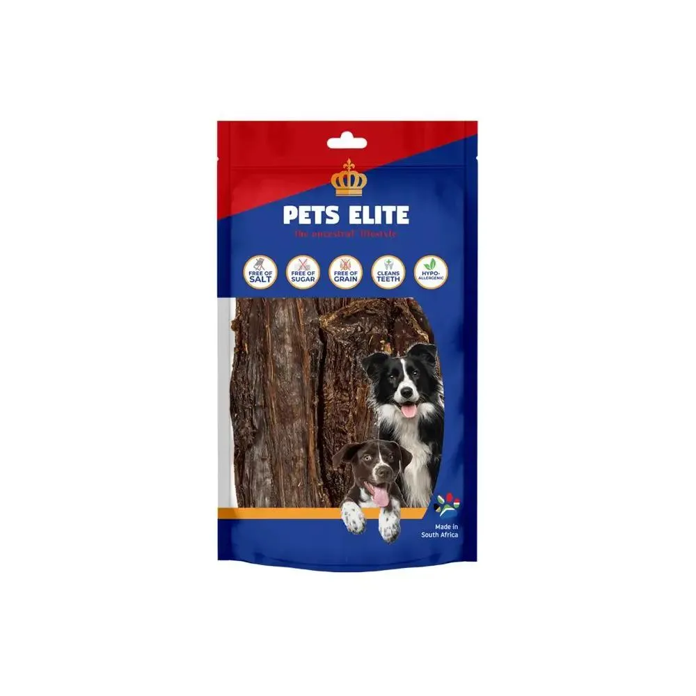 Pets Elite Jerky Flats Black Large Dog Treat 25 Pieces