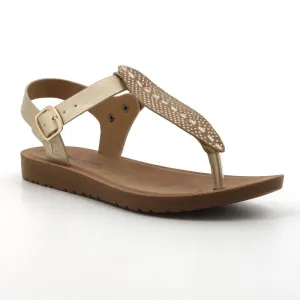 Pierre Cardin Ariella Thong Sandal - Light Gold