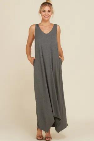 Plus size grey maxi dress