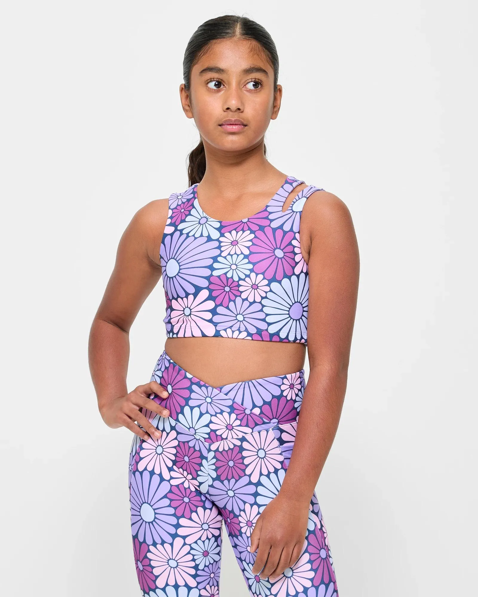 popular  Active Recycled Floral Crop Top