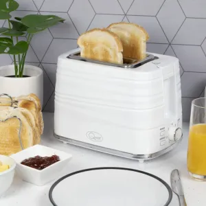 Quest Harmony 2 Slice Toasters / 7 Browning Levels/Sleek Modern Design/Defrost & Reheat Settings/Electronic Timer Control/Removable Crumb Tray / 930W Power (White)