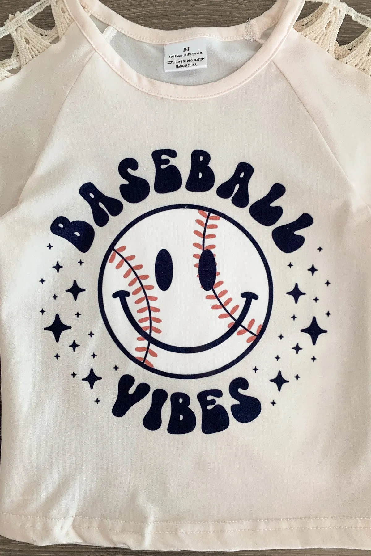 "Baseball Vibes" Smiley Sequin Short Set