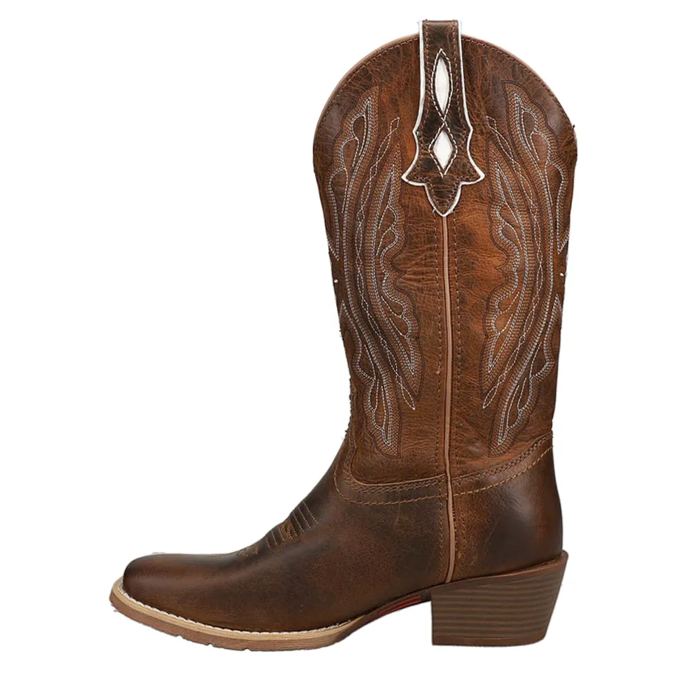 Rein Embroidered Tooled-Inlay Square Toe Cowboy Boots