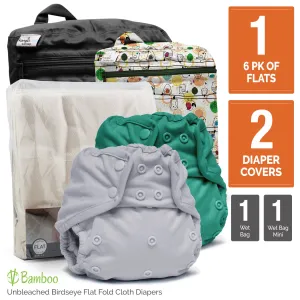 Retro Trial - One Size Flats Cloth Diaper Bundle