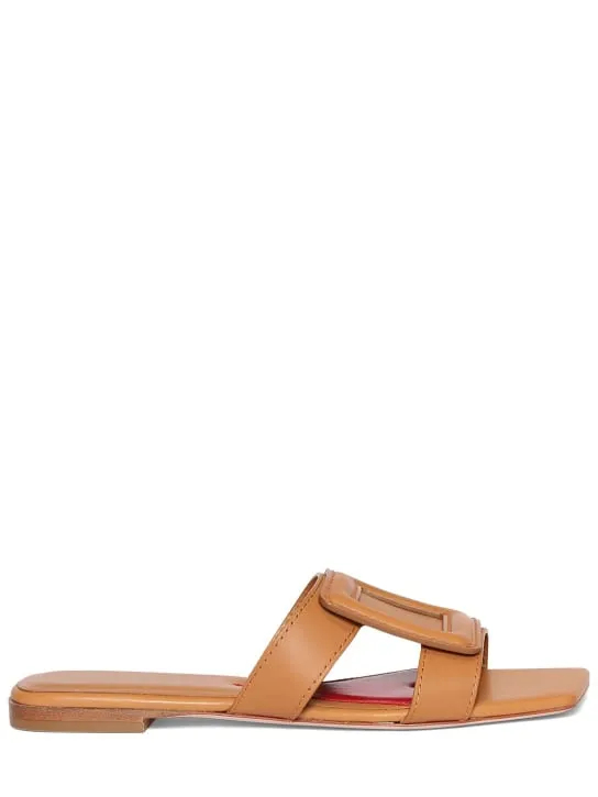 Roger Vivier   10mm Covered buckle leather mules 