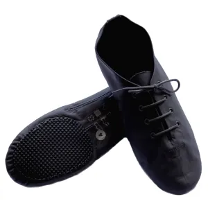 SALE - BJ/2SR - BLACK SPLIT SOLE JAZZ SHOE WITH RUBBER FRONT AND HEEL