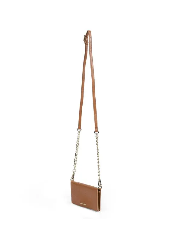 Satya Paul Brown Leather Sling Bag for Women