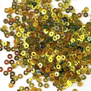 Sequins - Flat - Circle - 3mm - Shiny Mid Green with Strong Copper Lights (S160)