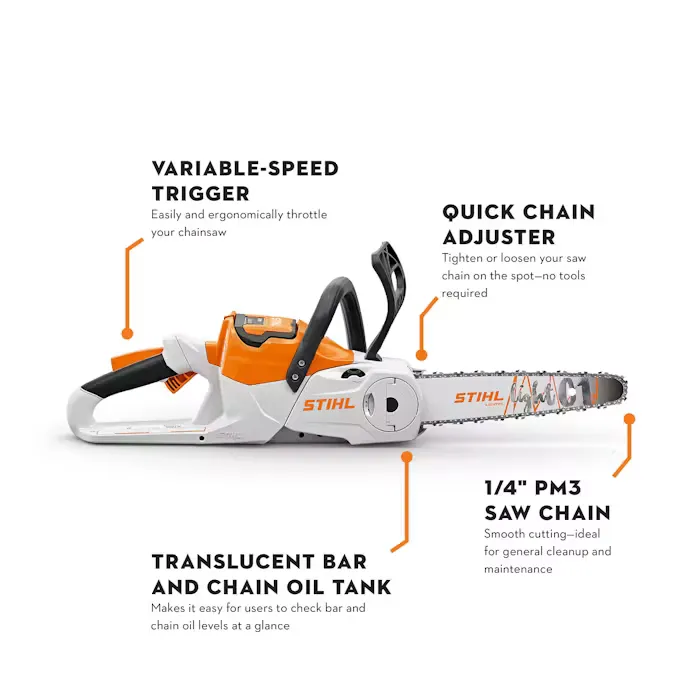 Stihl | MSA 60 C-B Battery-Powered Chainsaw | 12" bar w/ AL 101 and AK 20 (MA04 011 5807 US)