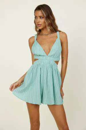 Take Me Out Romper Sage