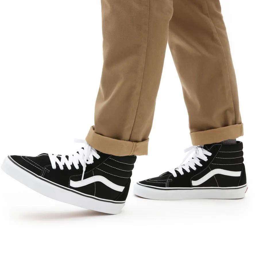 Vans scarpa Sneakers alta per uomo e donna in tela e camoscio Sk8-Hi VN000D5IB8C nero-bianco