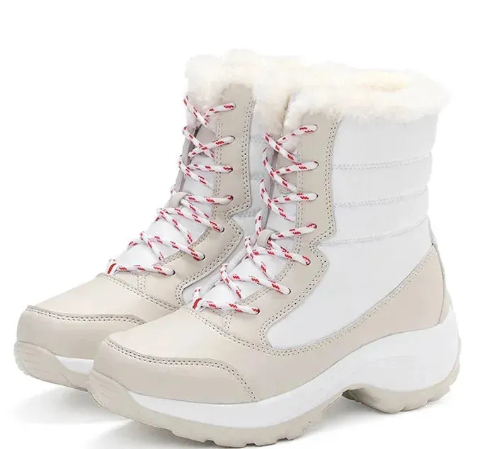 Winter Snow Boots Female High Ankle Waterproof Ladies Cotton Shoes Boots Plus Velvet Shoes