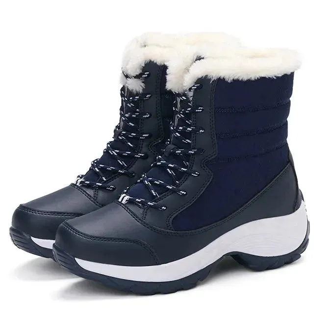 Winter Snow Boots Female High Ankle Waterproof Ladies Cotton Shoes Boots Plus Velvet Shoes