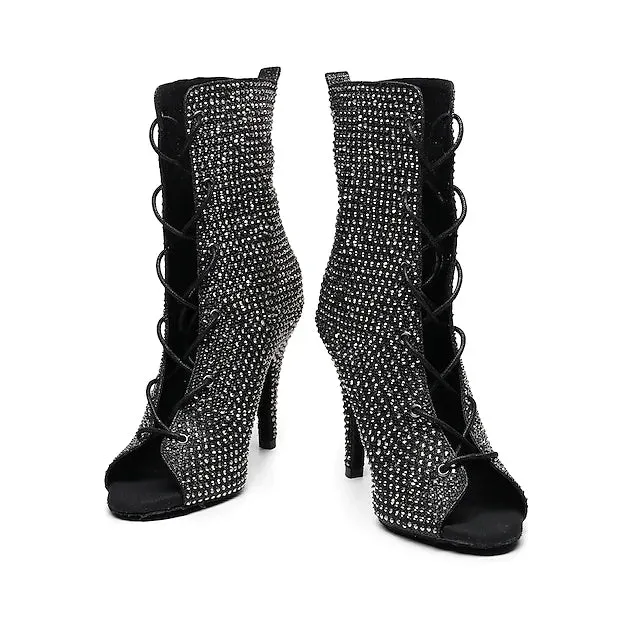 Women's PU Leather 8.5cm Heel Dance Boots Heels Dance Jazz Dance Shoes